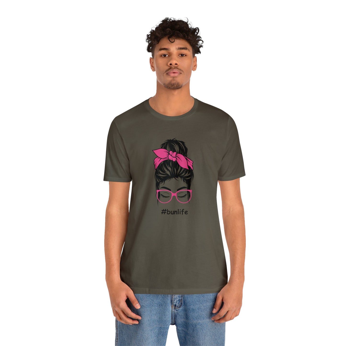 bunlife w/glasses Unisex Jersey Tee