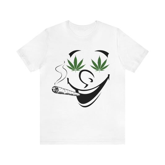 Smiling Smoking Cannibas Unisex Jersey Tee