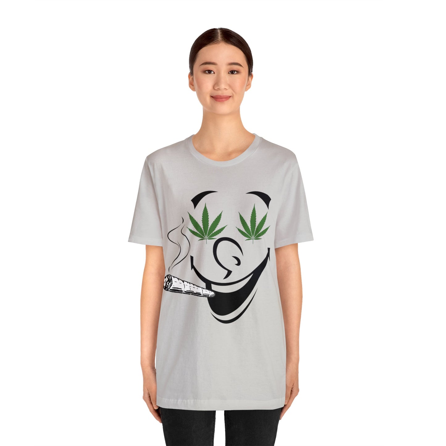 Smiling Smoking Cannibas Unisex Jersey Tee