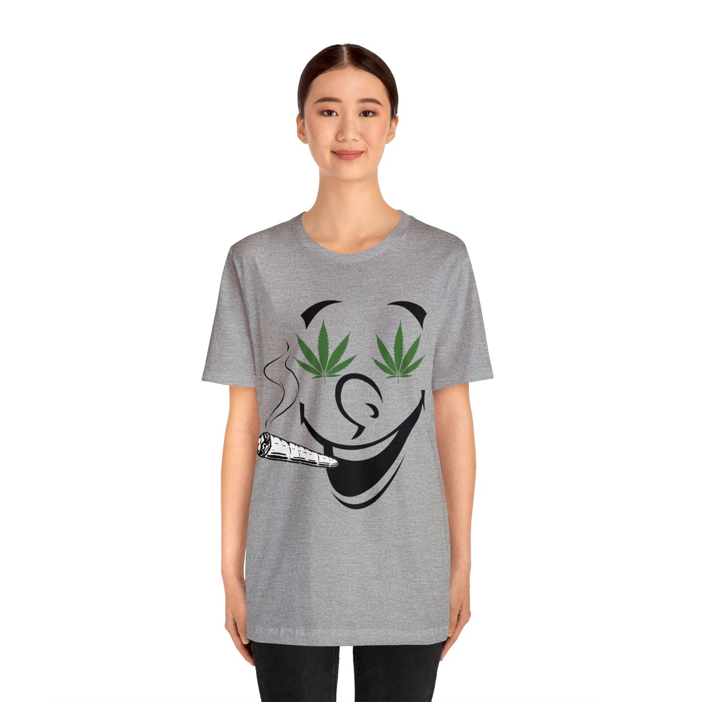 Smiling Smoking Cannibas Unisex Jersey Tee