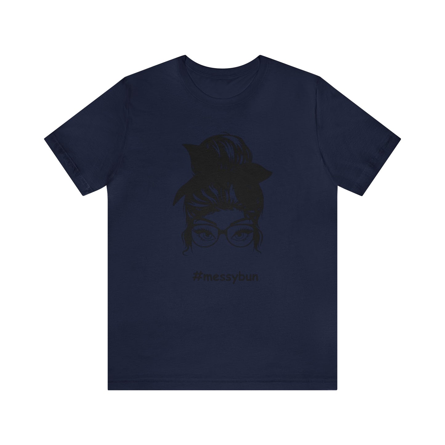 messybun w/glasses Unisex Jersey Tee