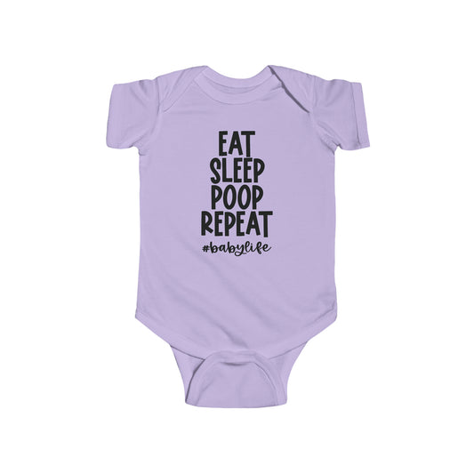 Eat Sleep Poop Repeat Infant Jersey Bodysuit Onesie