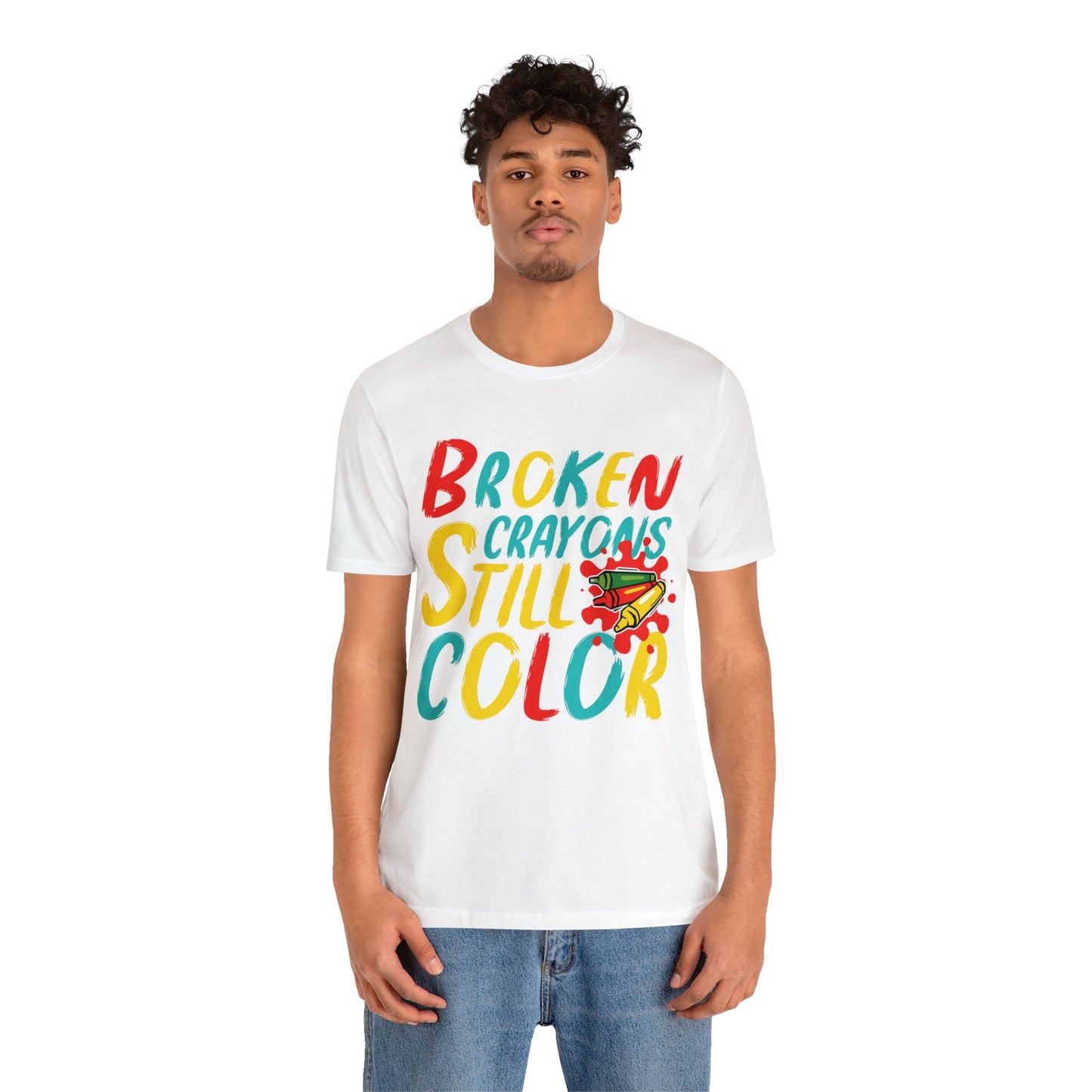 Broken Crayons still Color Unisex Jersey Tee