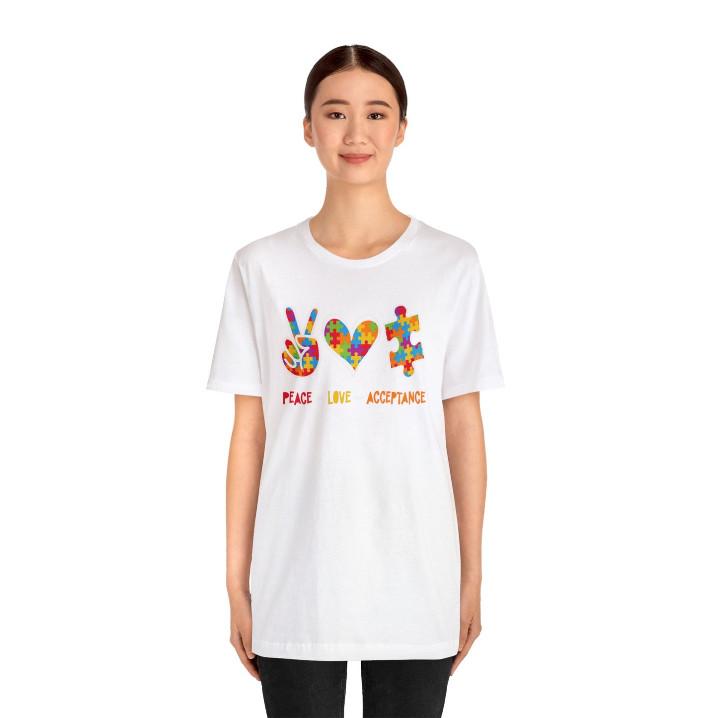 Peace, Love, Acceptance Unisex Jersey Tee