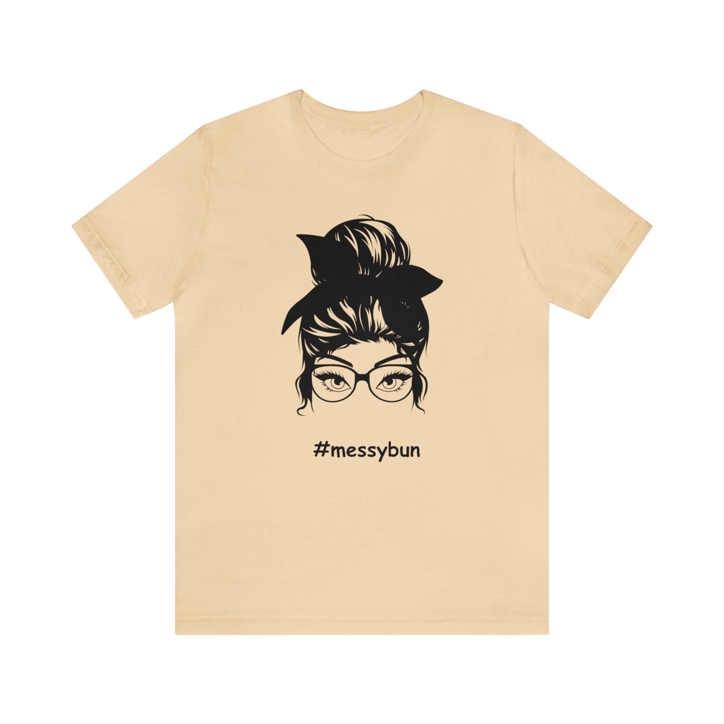 messybun w/glasses Unisex Jersey Tee