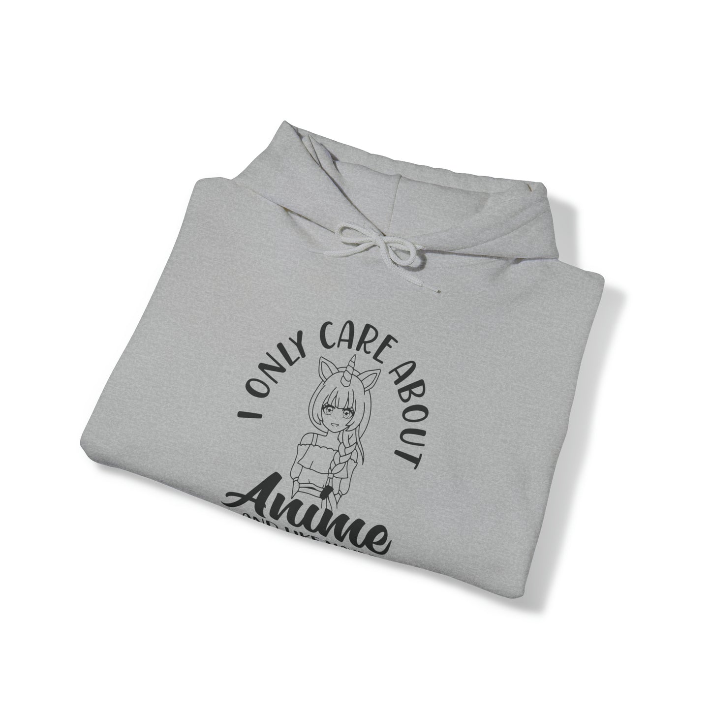 I Only Care About Anime Unisex Blend™ Hooded Sweatshirt