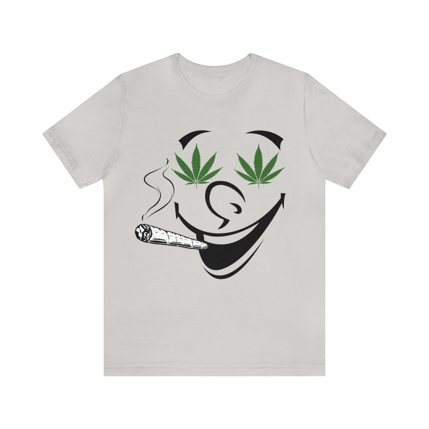 Smiling Smoking Cannibas Unisex Jersey Tee