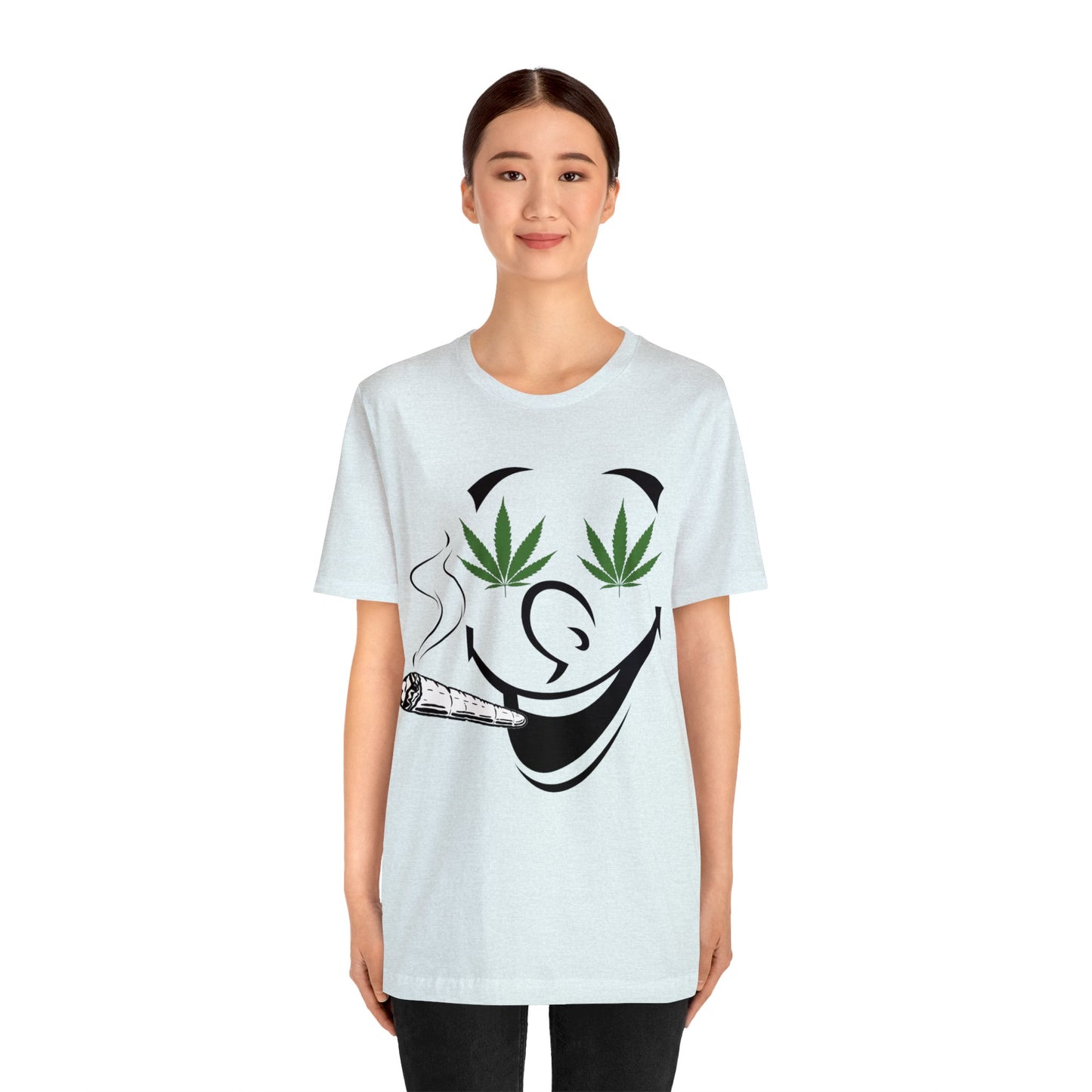 Smiling Smoking Cannibas Unisex Jersey Tee