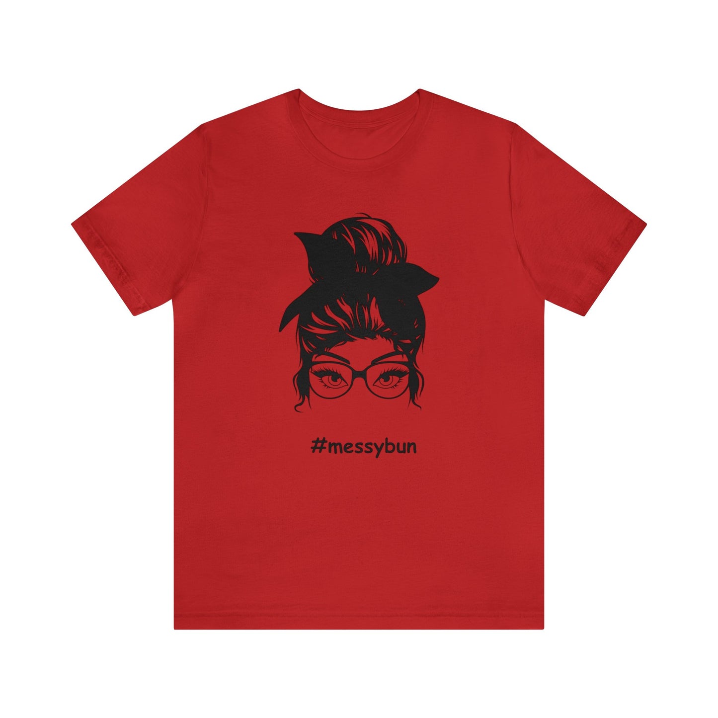 messybun w/glasses Unisex Jersey Tee