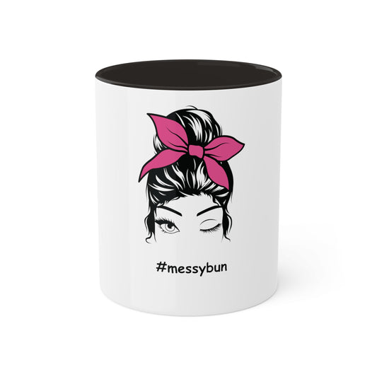 Messybun w/pink bow Custom Personalized Mug