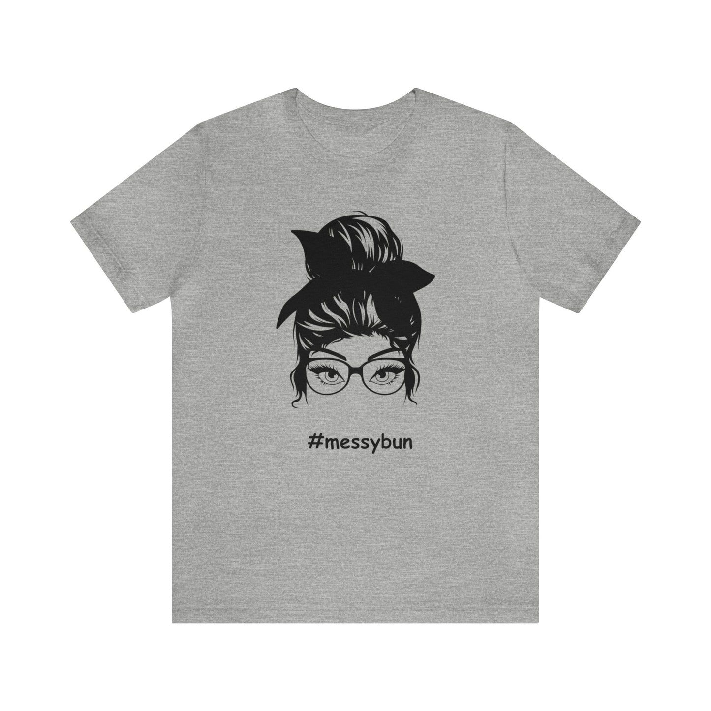 messybun w/glasses Unisex Jersey Tee