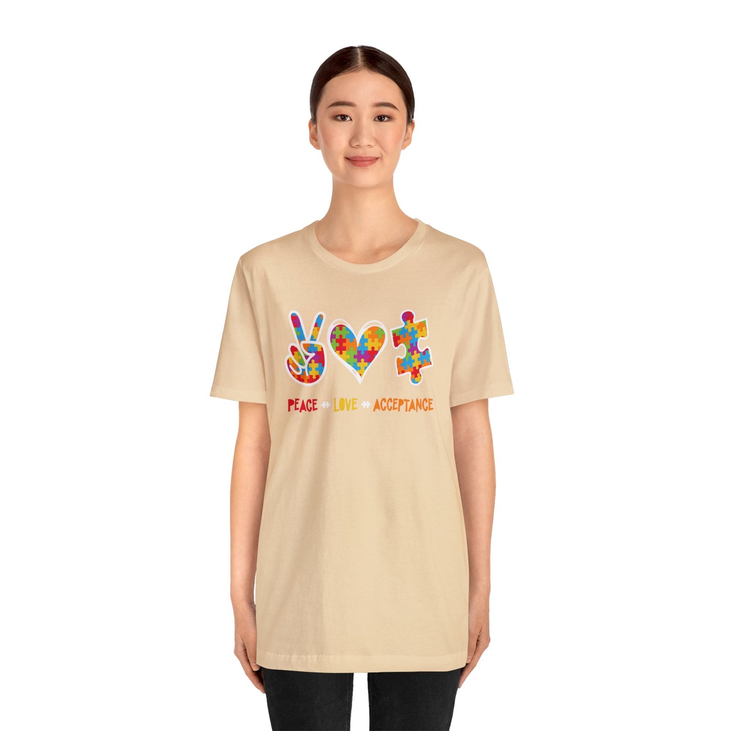 Peace, Love, Acceptance Unisex Jersey Tee