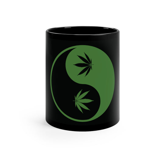 YinYang Cannibas Leaf Custom Mug