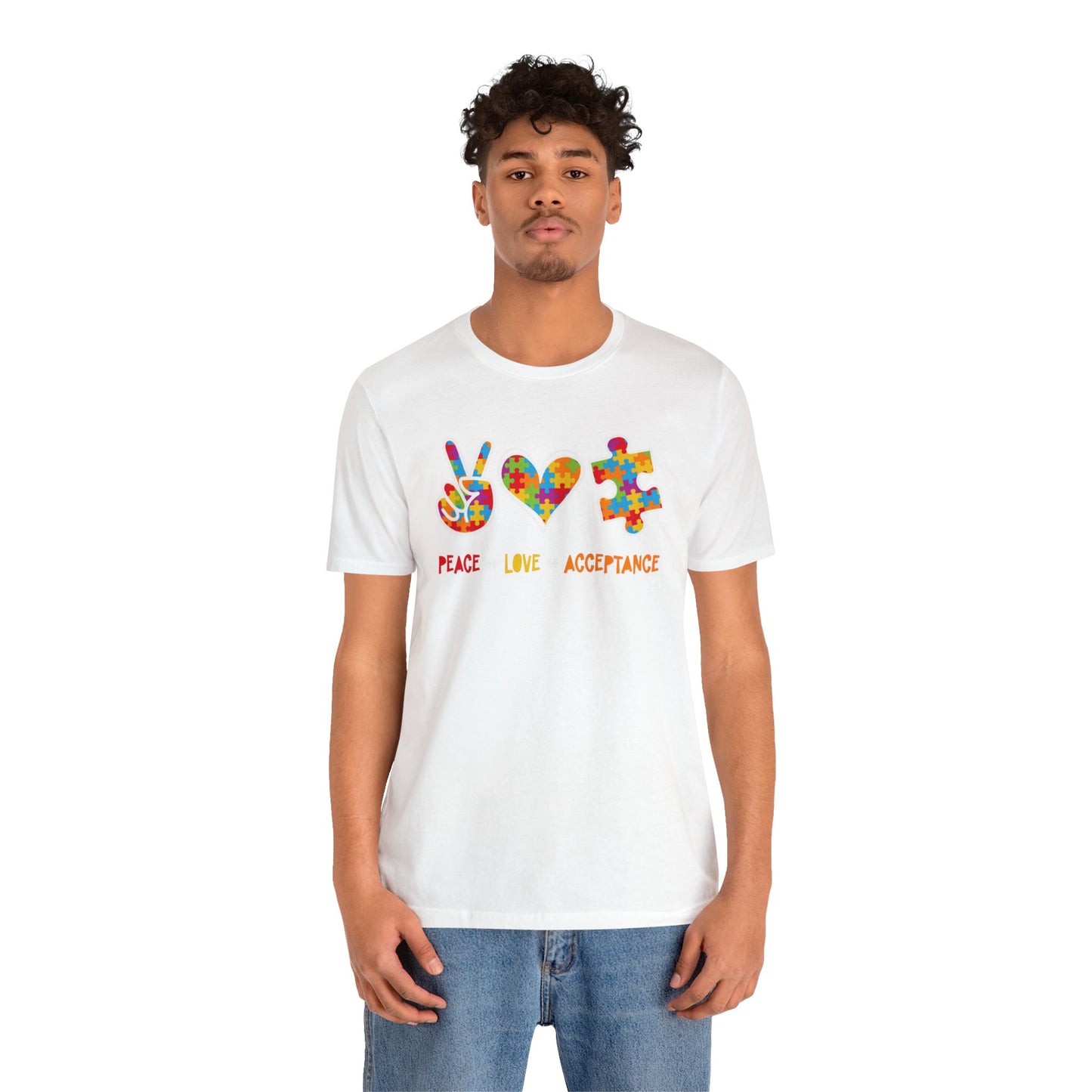 Peace, Love, Acceptance Unisex Jersey Tee