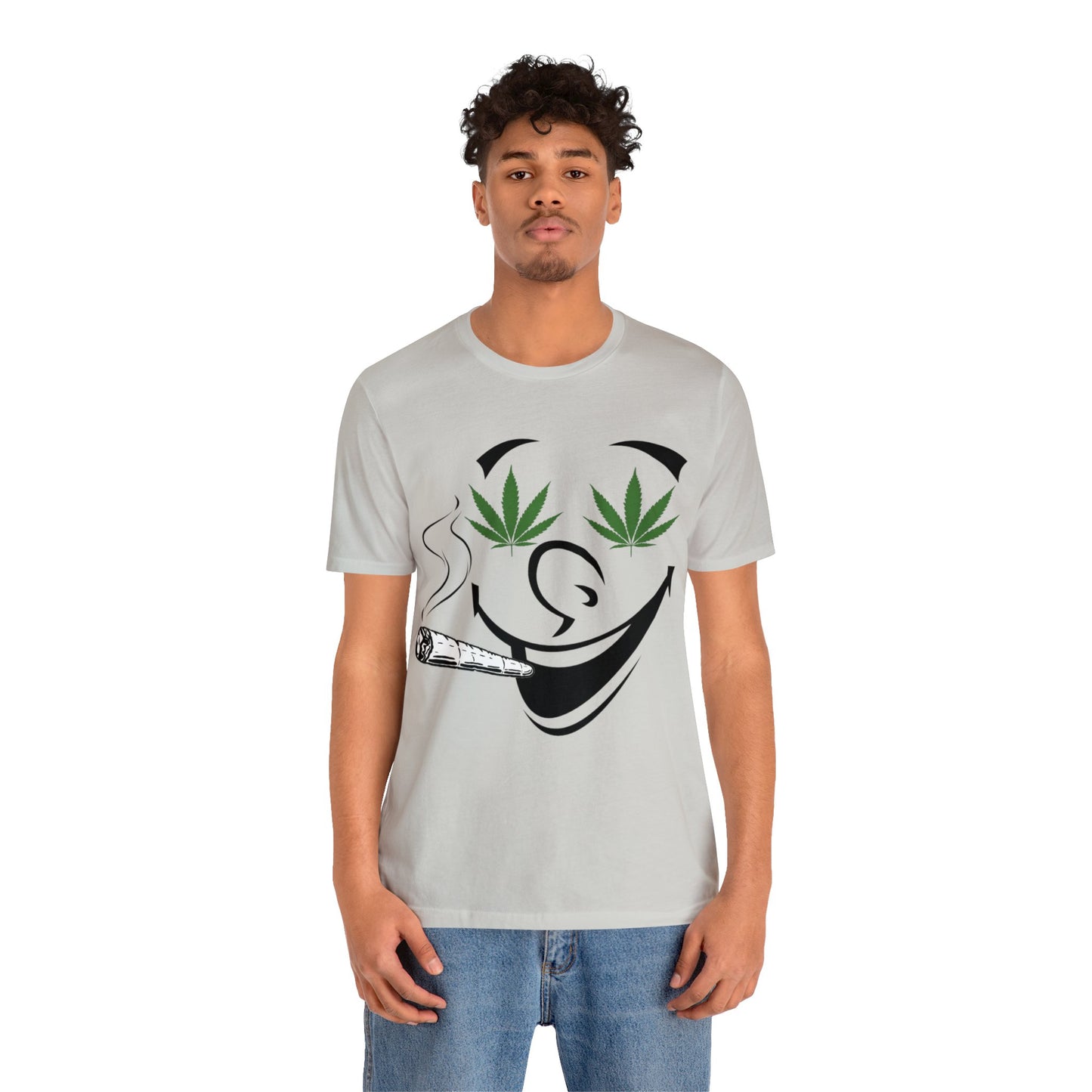 Smiling Smoking Cannibas Unisex Jersey Tee