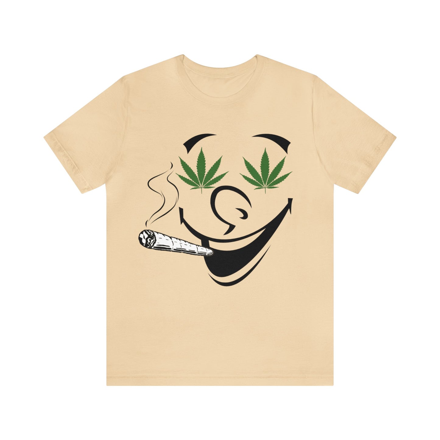 Smiling Smoking Cannibas Unisex Jersey Tee