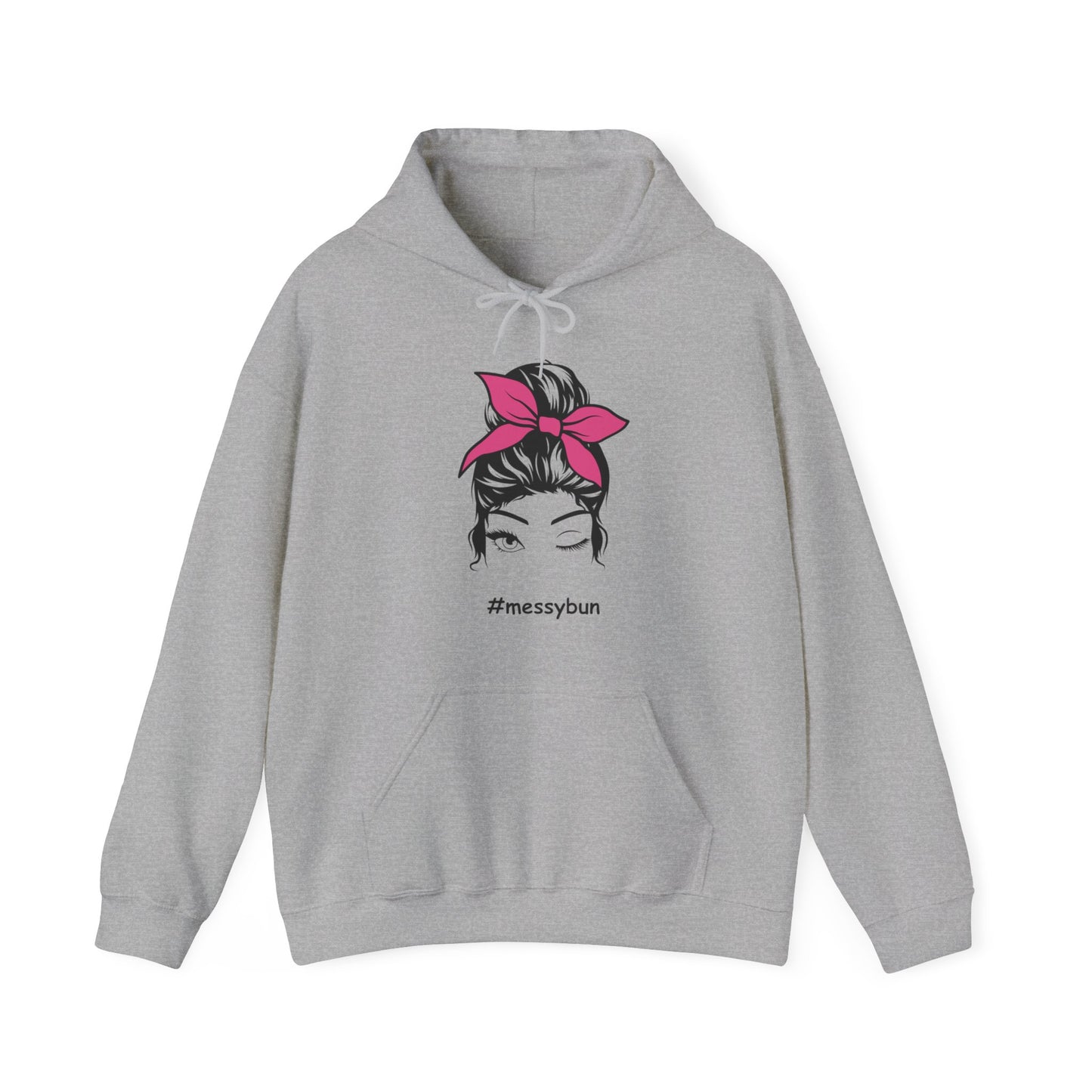 Messybun w/pink bow Blend™ Hooded Sweatshirt