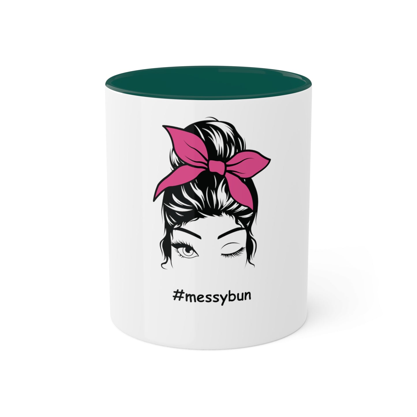 Messybun w/pink bow Custom Personalized Mug