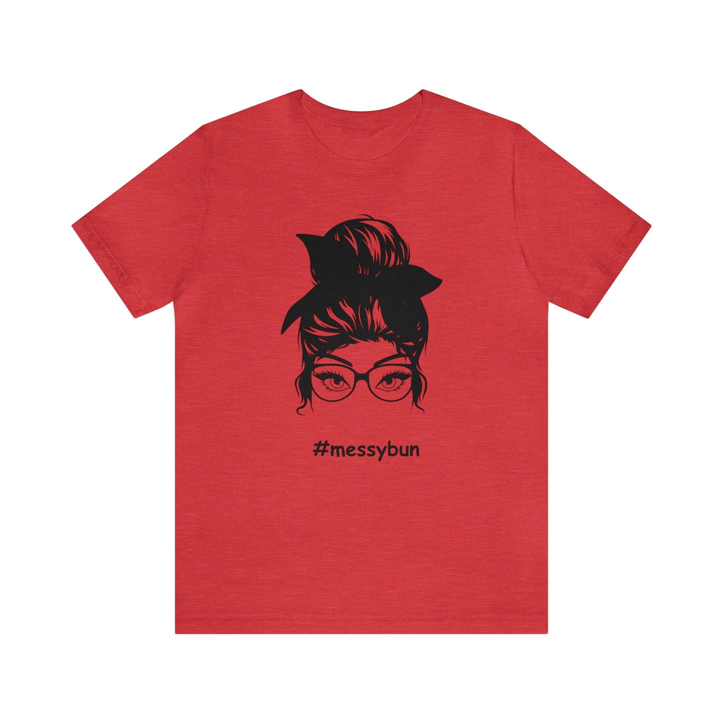 messybun w/glasses Unisex Jersey Tee