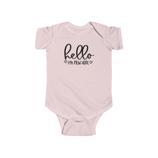 Hello Im New Here Infant Jersey Bodysuit Onesie