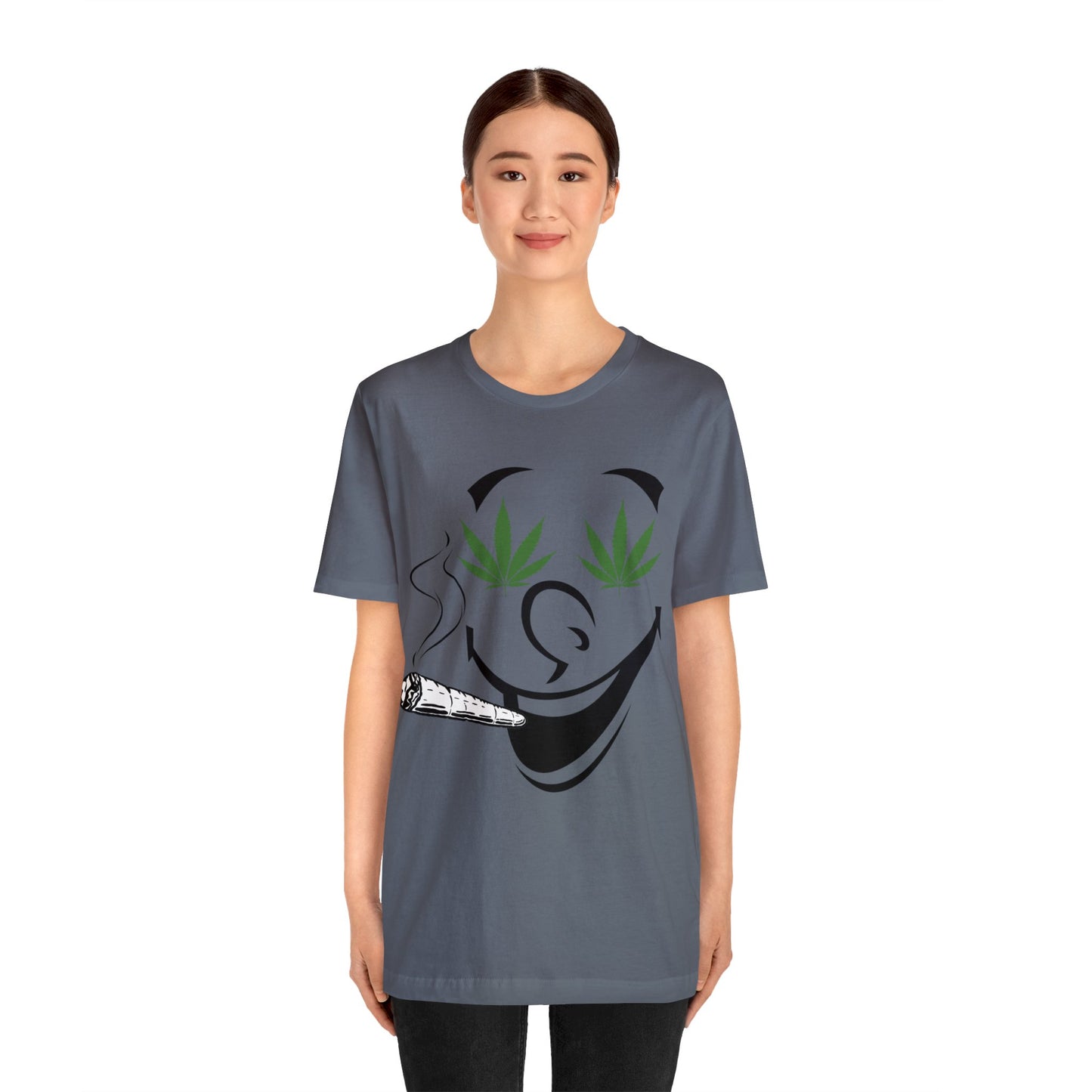 Smiling Smoking Cannibas Unisex Jersey Tee