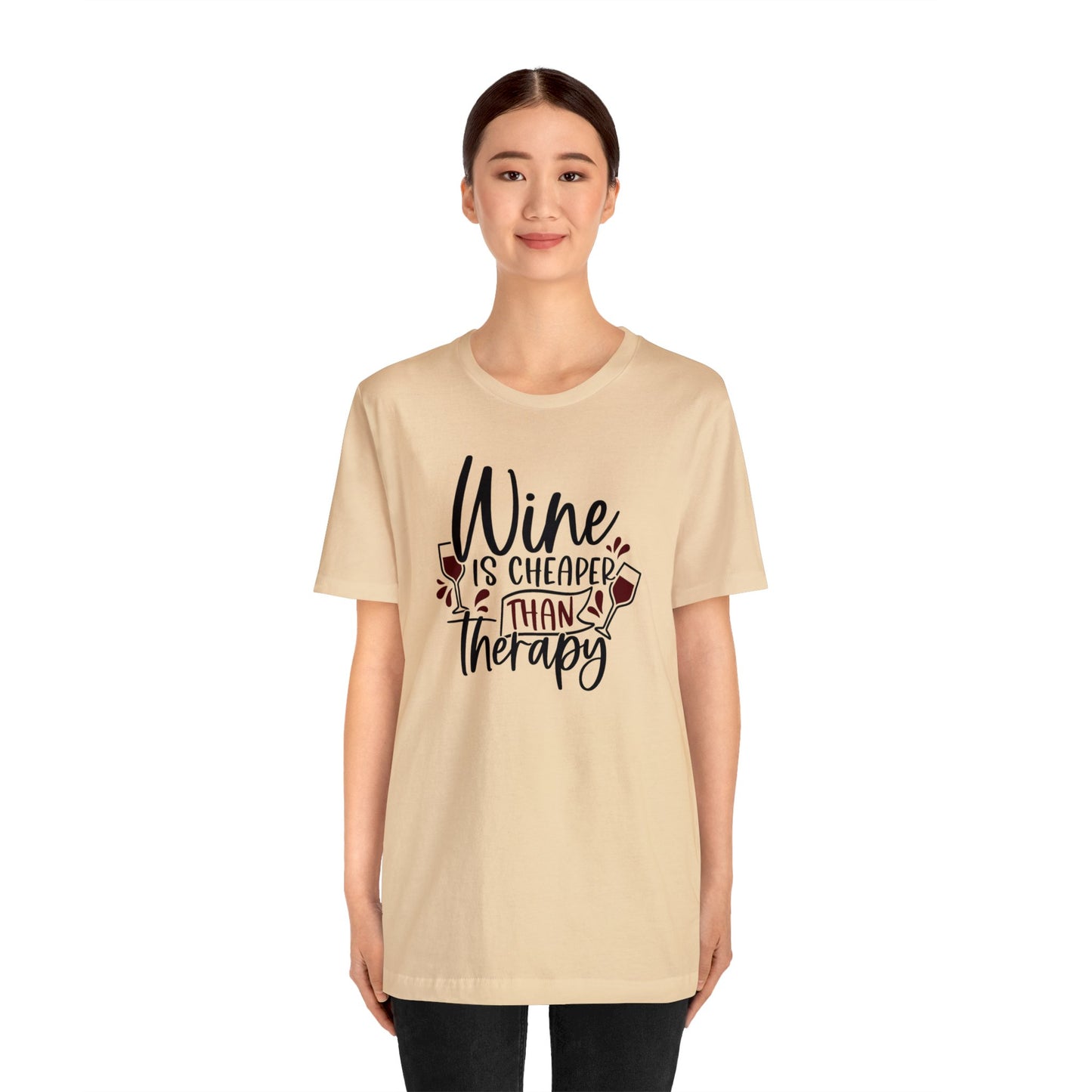 Wine is Cheaper than Therapy Unisex Jersey Tee