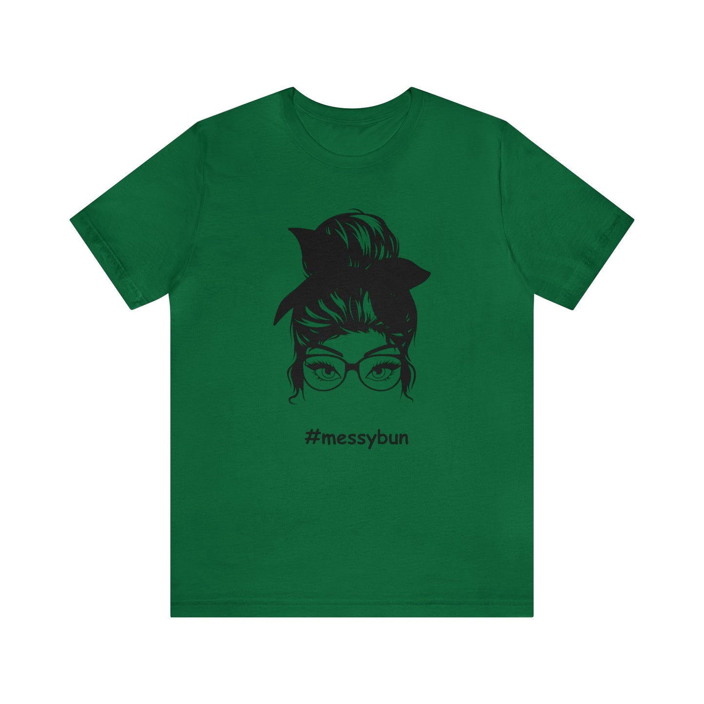 messybun w/glasses Unisex Jersey Tee