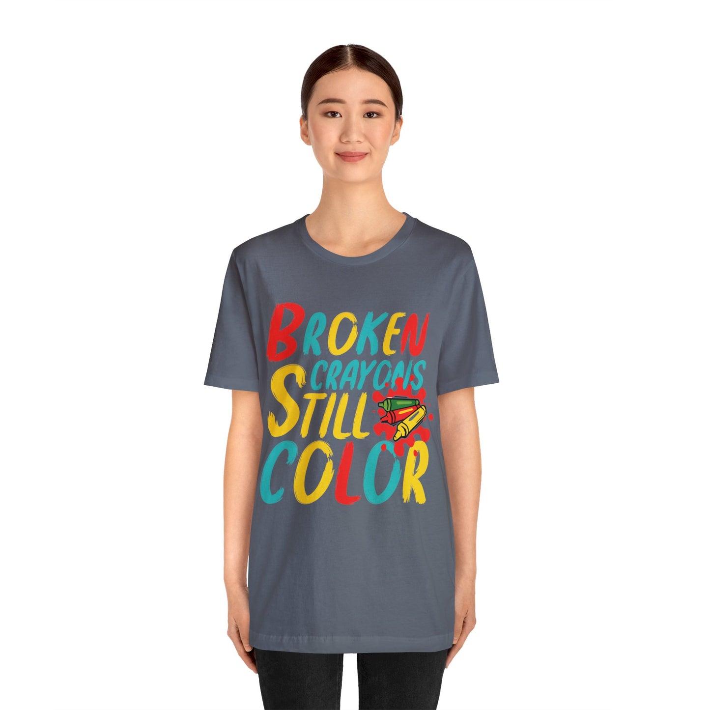 Broken Crayons still Color Unisex Jersey Tee