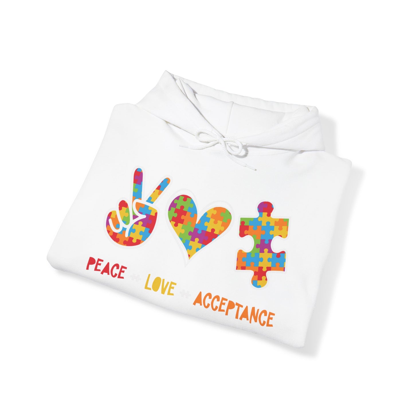 Peace Love Acceptance Heavy Blend™ Hooded Sweatshirt