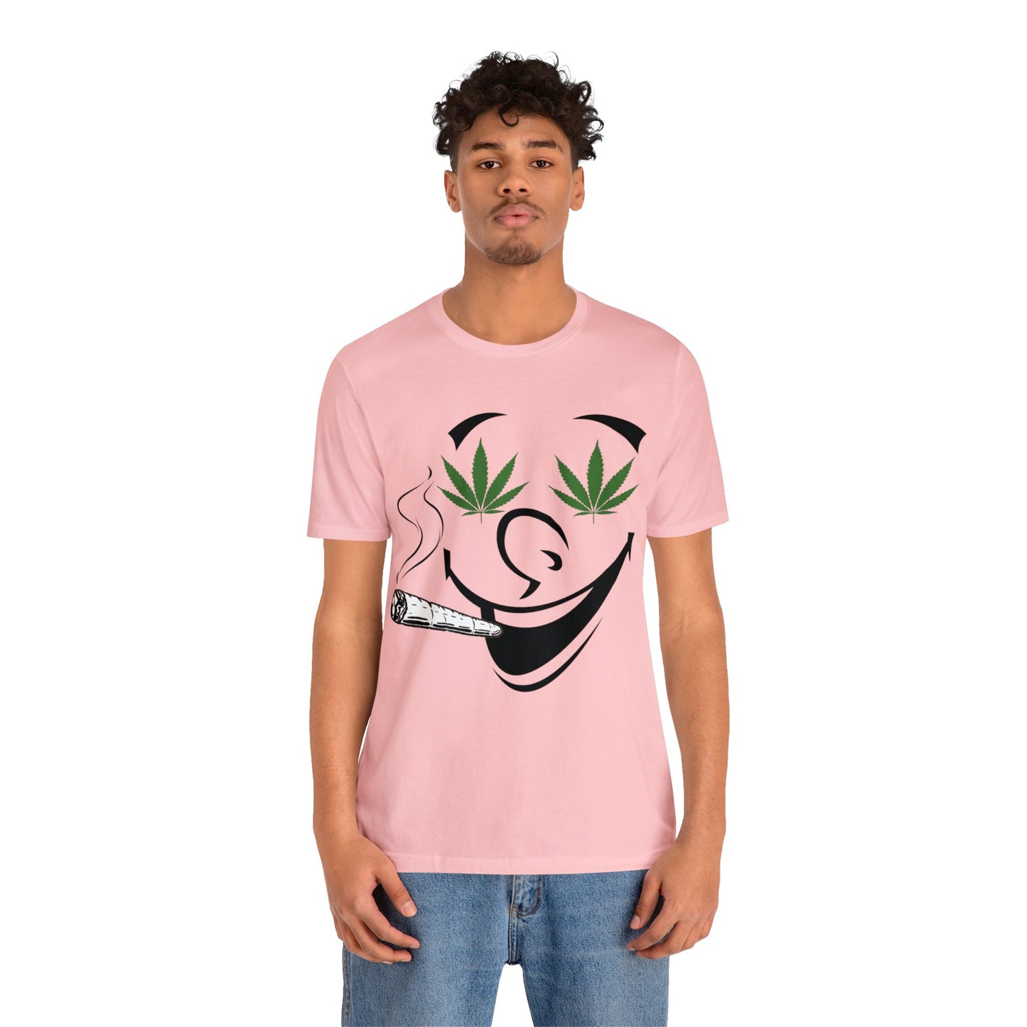 Smiling Smoking Cannibas Unisex Jersey Tee