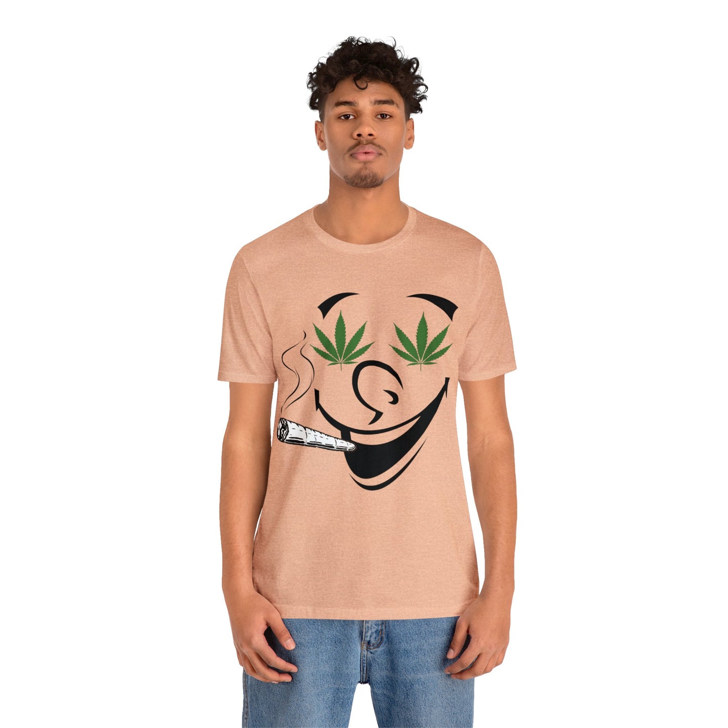 Smiling Smoking Cannibas Unisex Jersey Tee