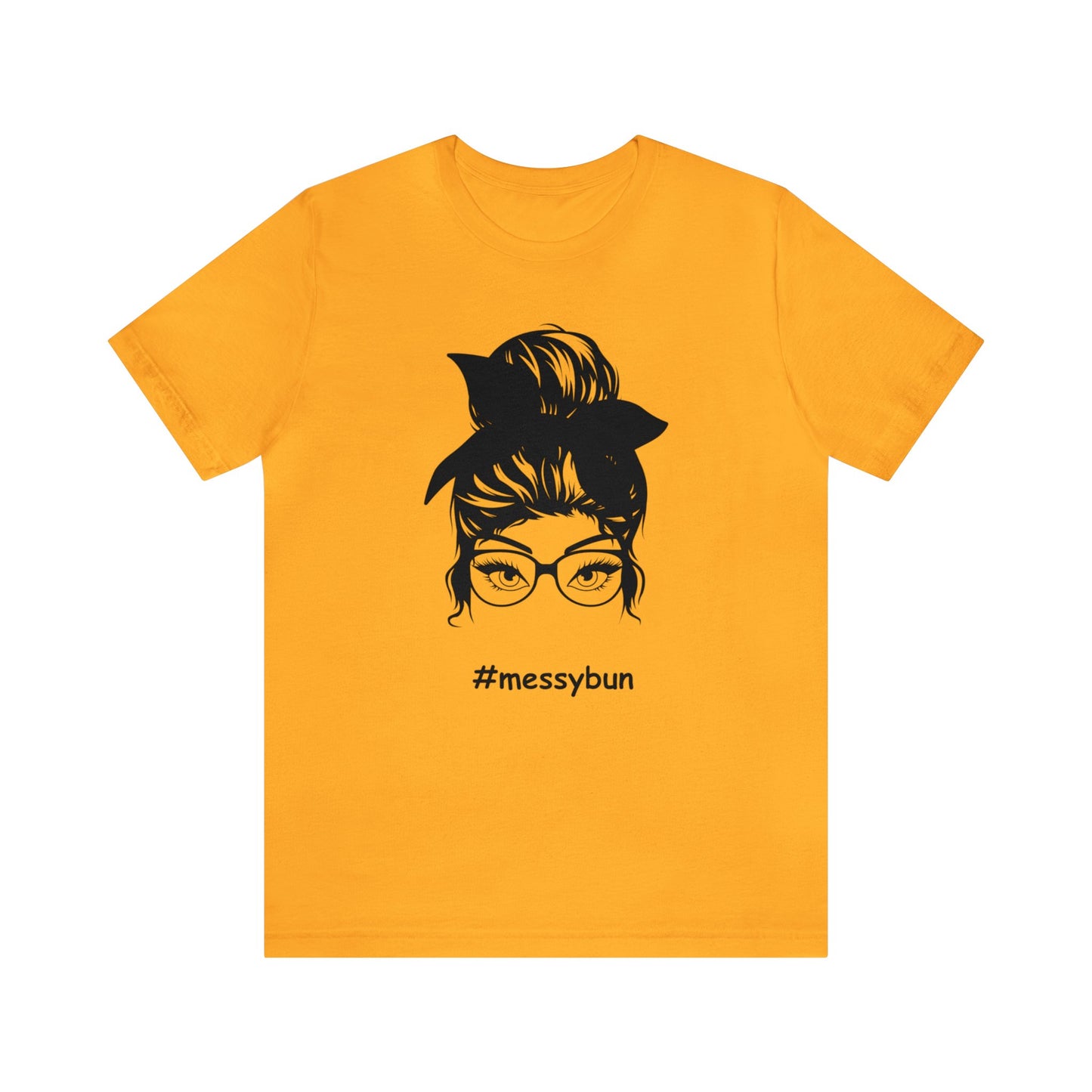messybun w/glasses Unisex Jersey Tee