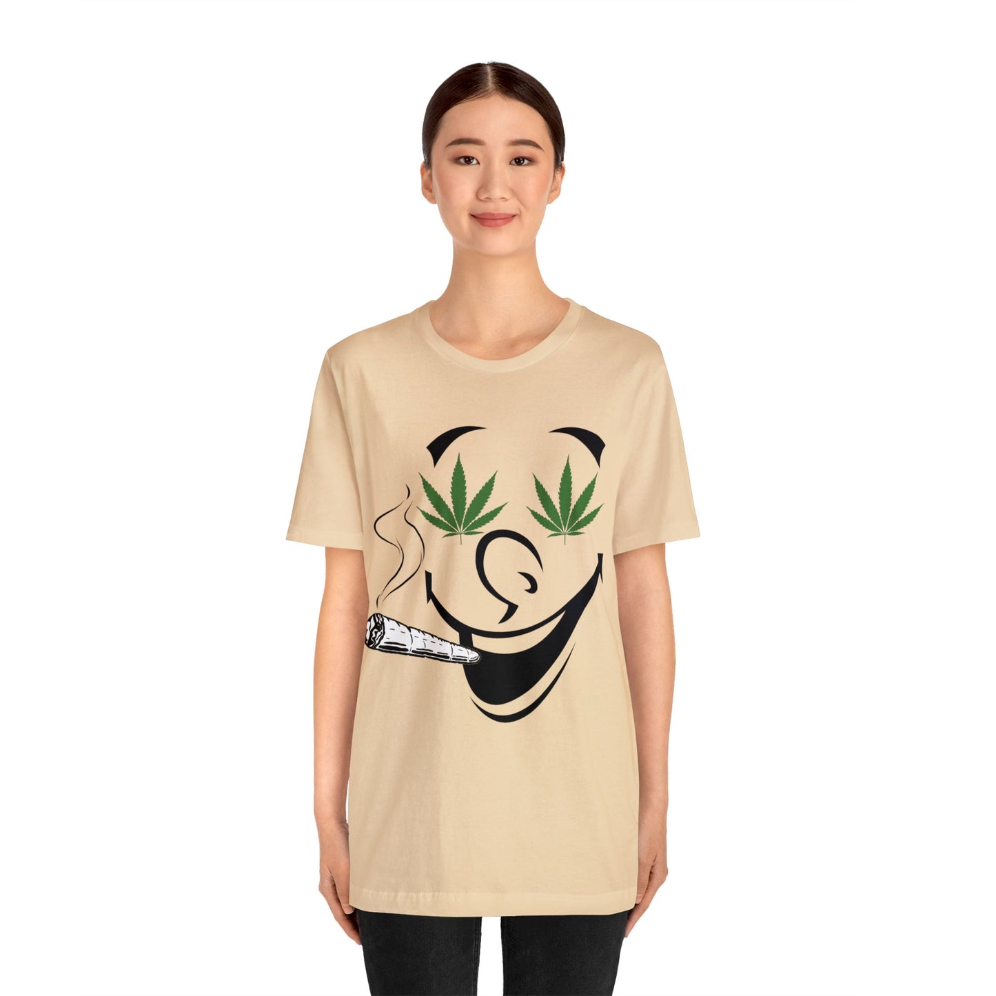 Smiling Smoking Cannibas Unisex Jersey Tee