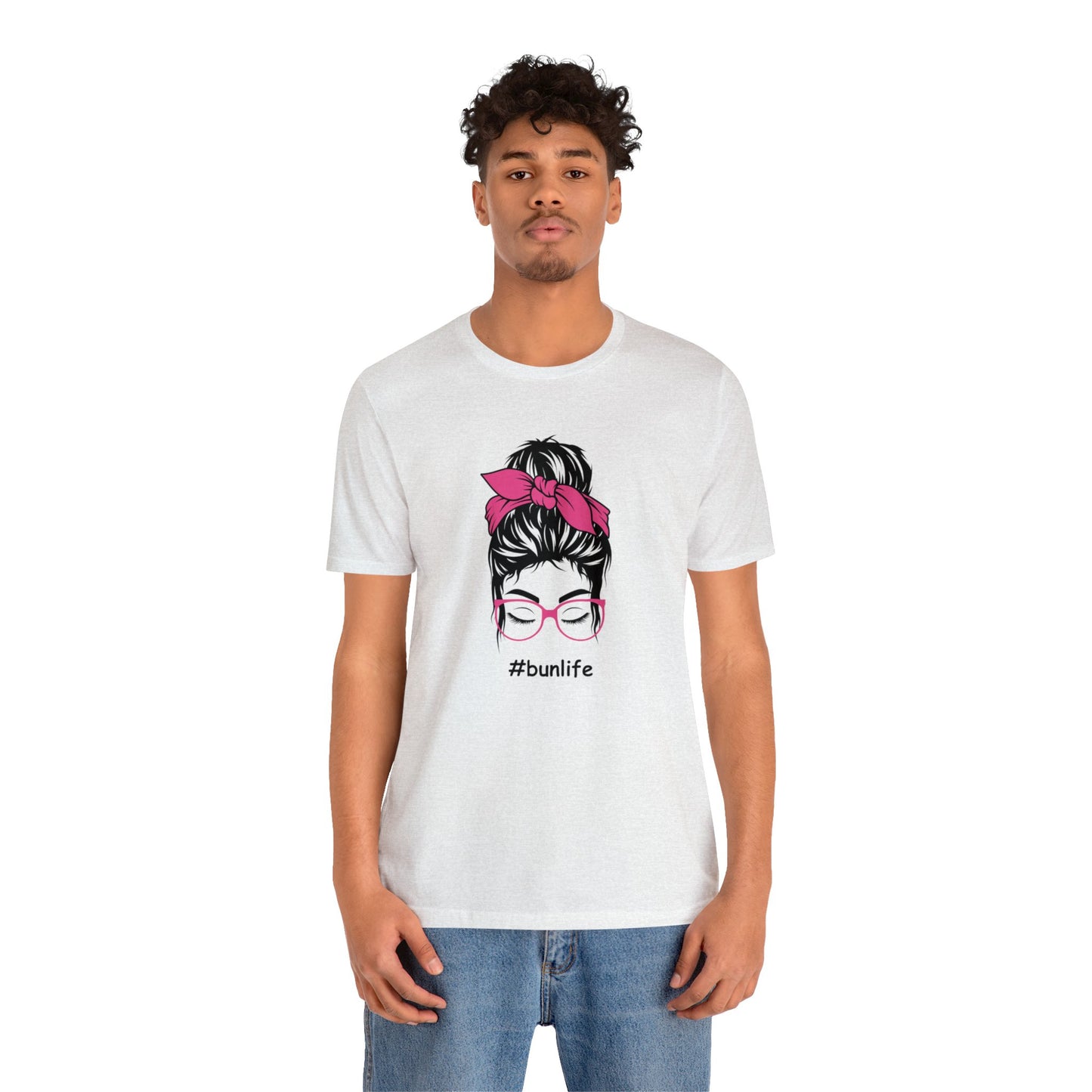 bunlife w/glasses Unisex Jersey Tee