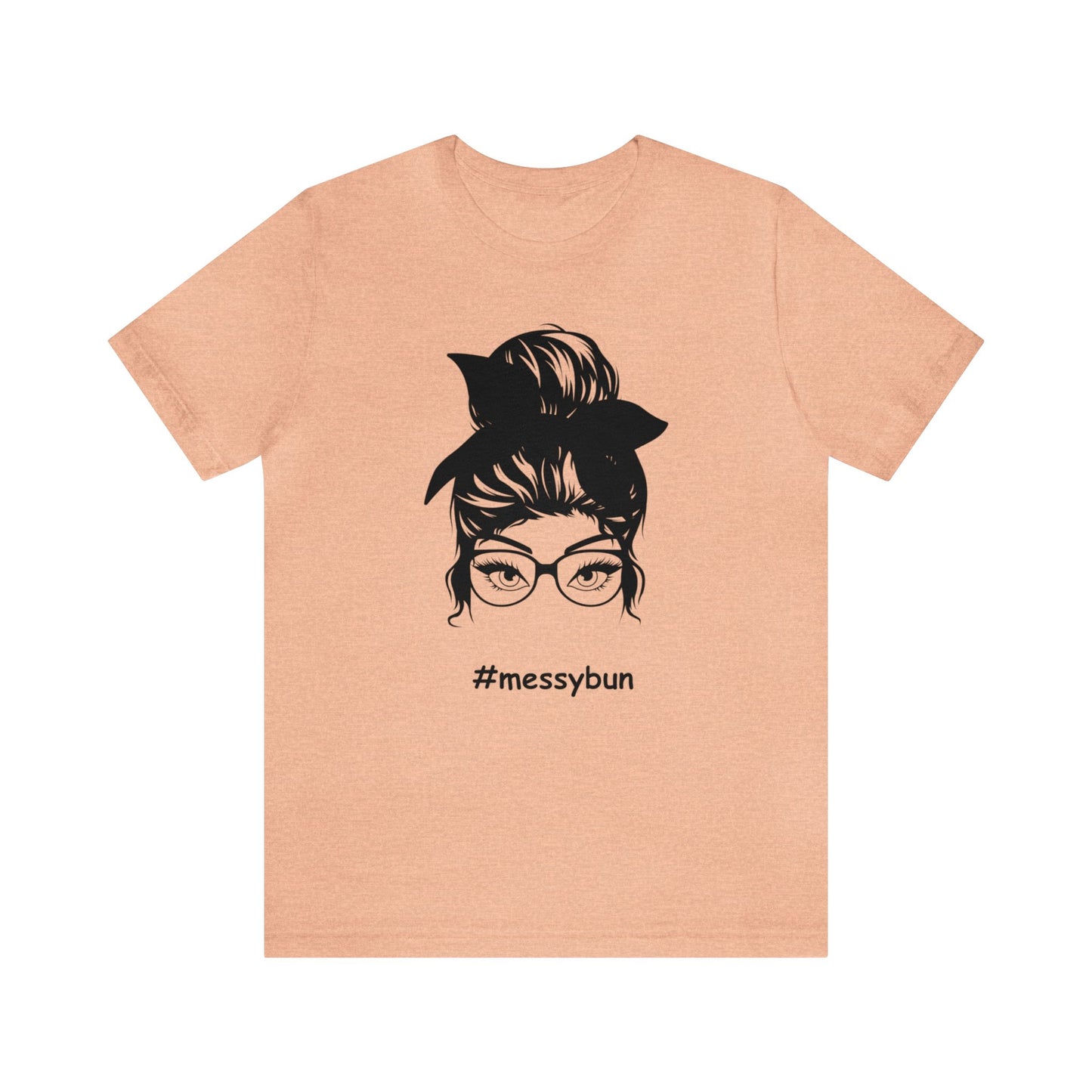 messybun w/glasses Unisex Jersey Tee