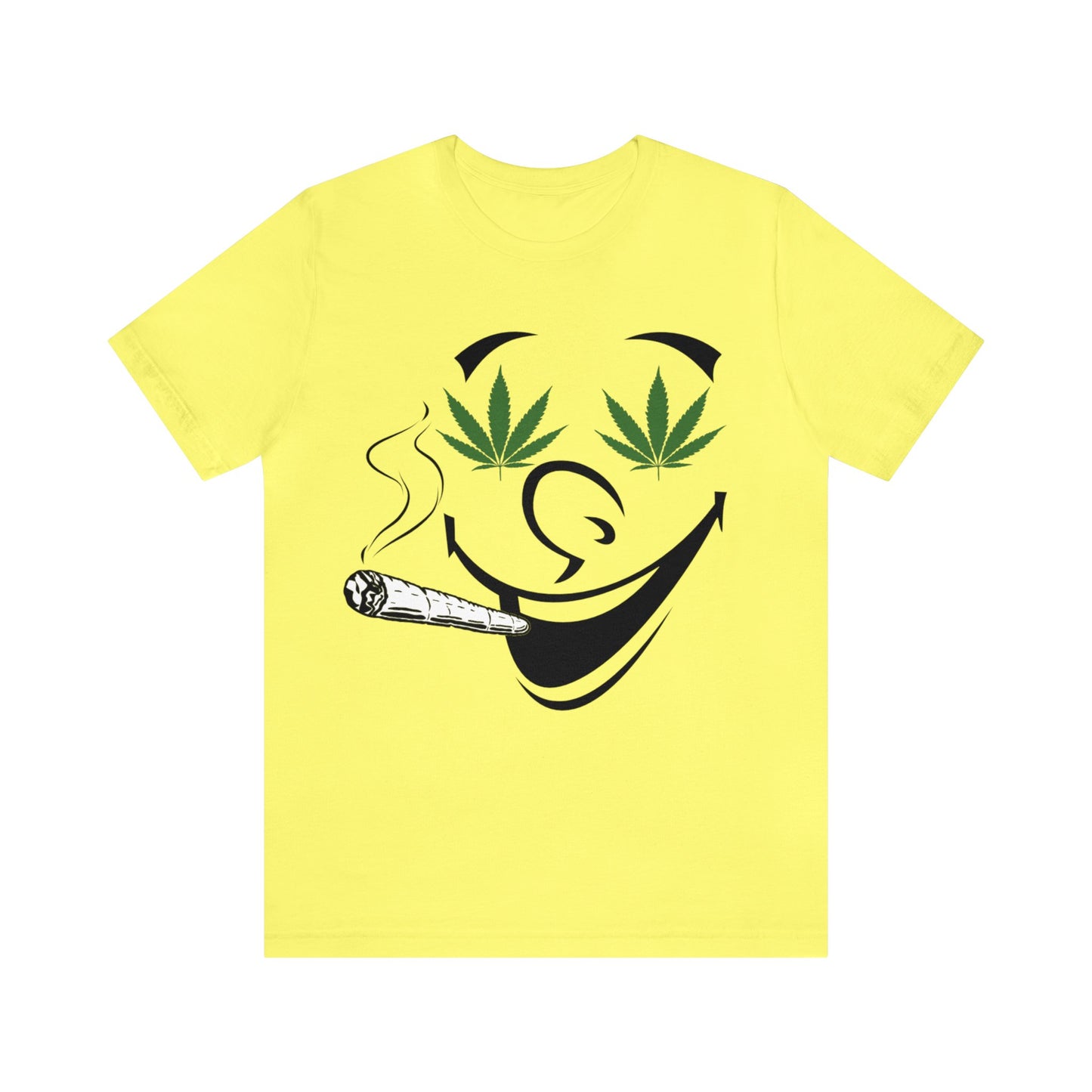 Smiling Smoking Cannibas Unisex Jersey Tee