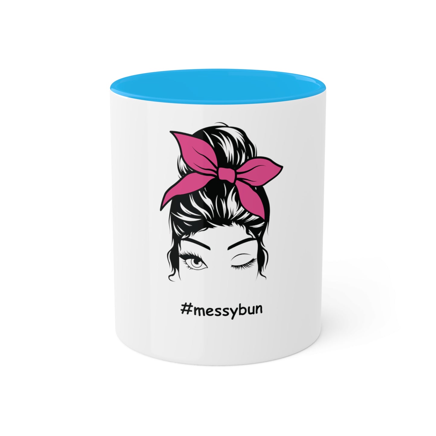 Messybun w/pink bow Custom Personalized Mug