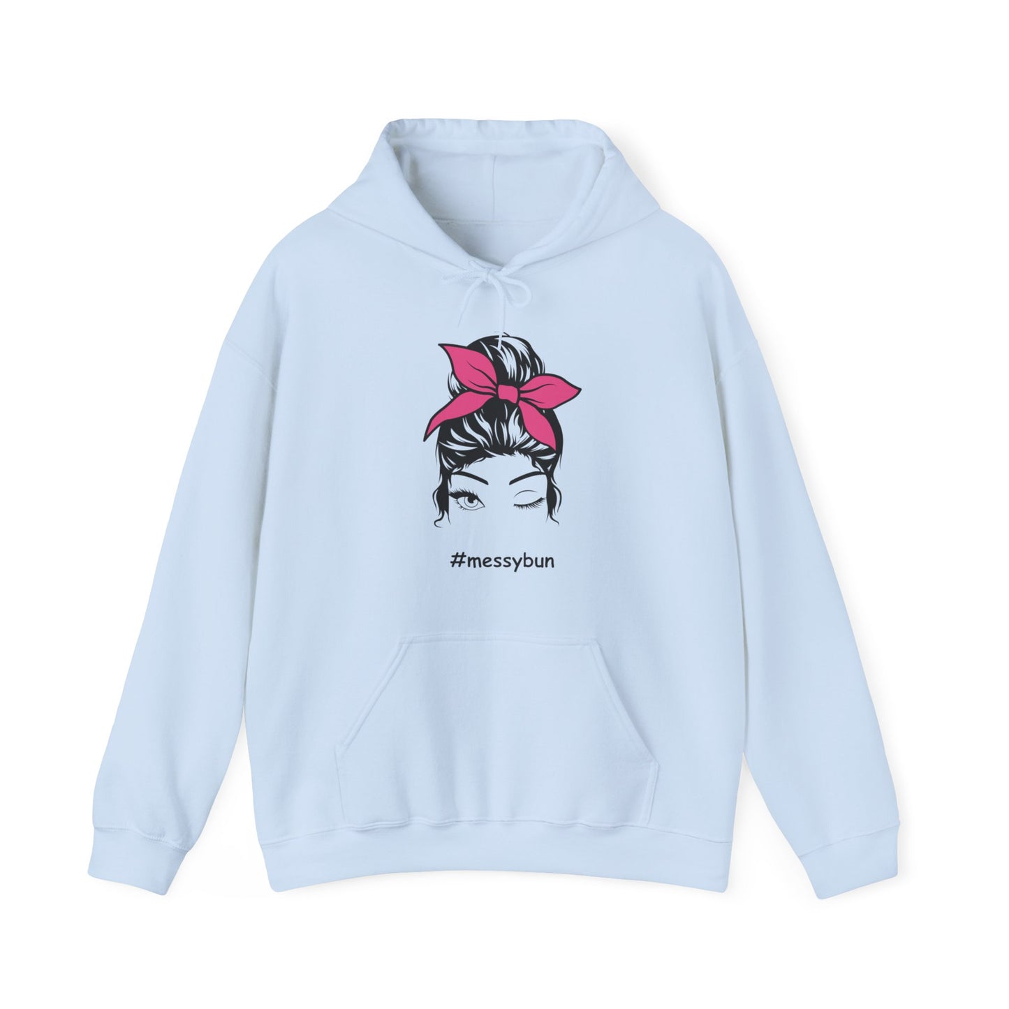 Messybun w/pink bow Blend™ Hooded Sweatshirt