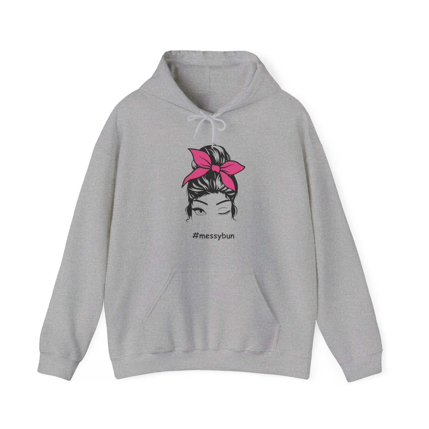 Messybun w/pinkbow Blend™ Hooded Sweatshirt