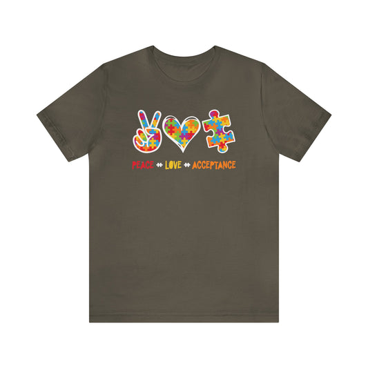 Peace, Love, Acceptance Unisex Jersey Tee