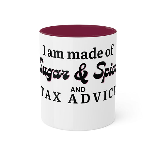 Sugar & Spice Tax Advice, Custom Personalized Mug