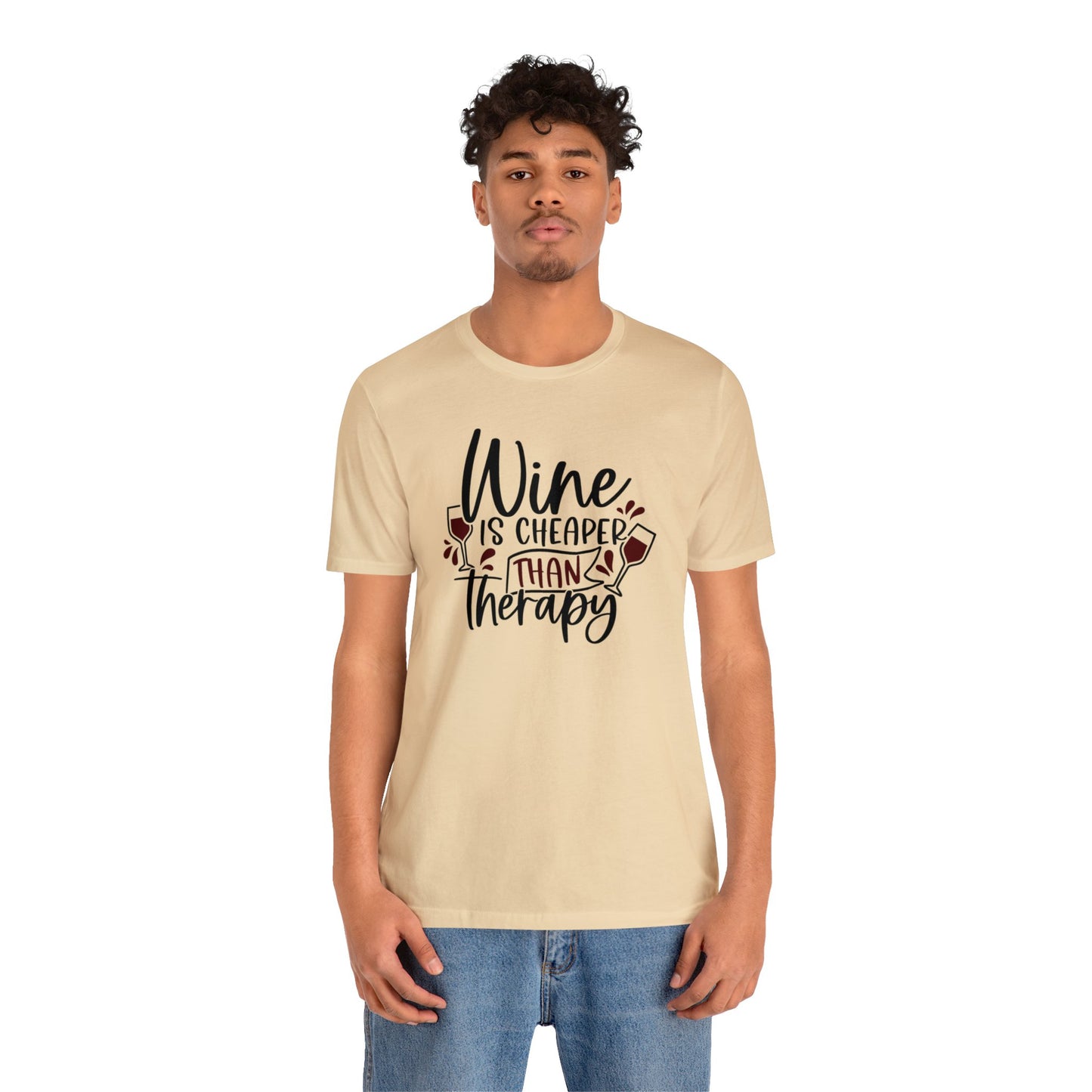 Wine is Cheaper than Therapy Unisex Jersey Tee