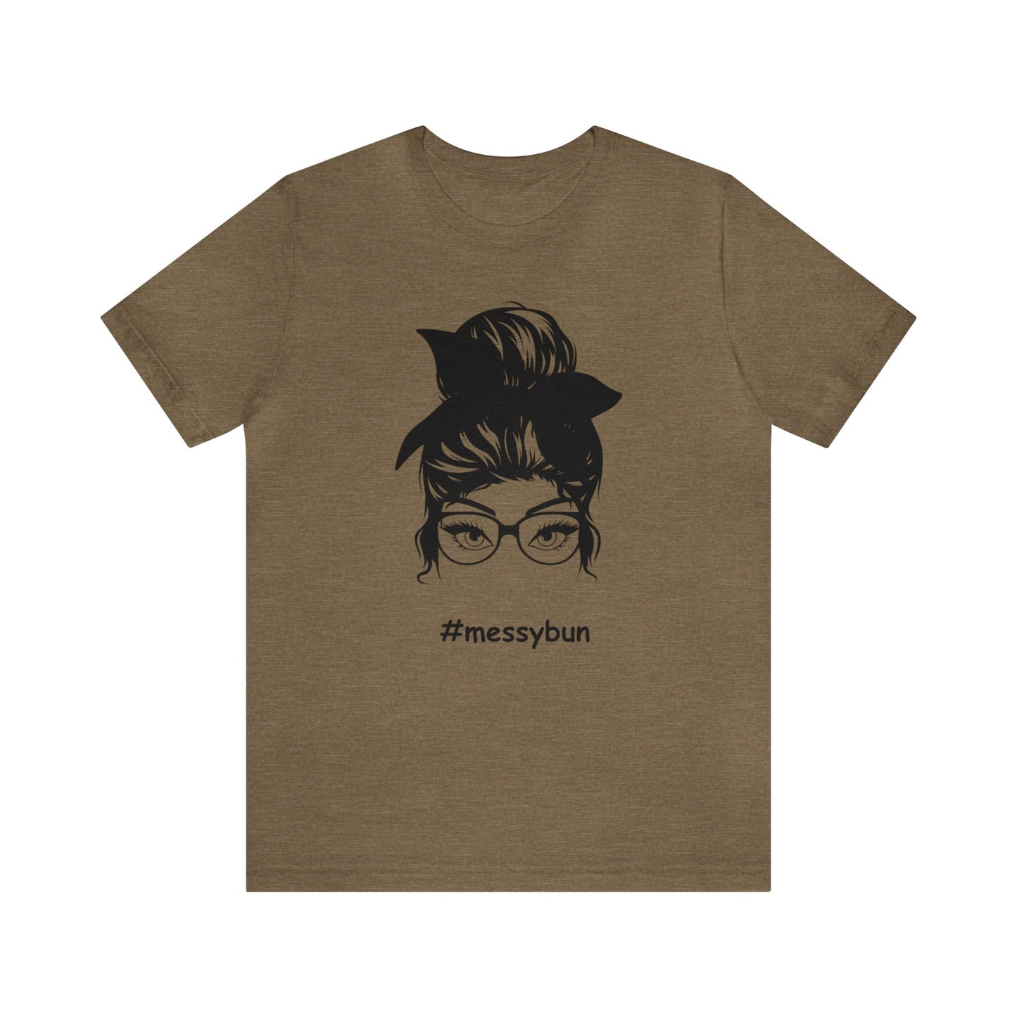 messybun w/glasses Unisex Jersey Tee