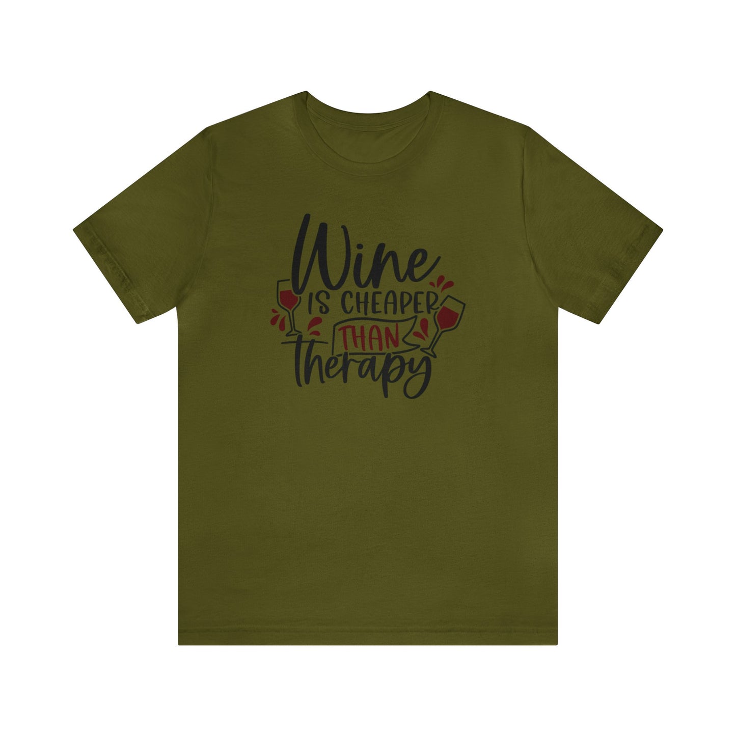 Wine is Cheaper than Therapy Unisex Jersey Tee