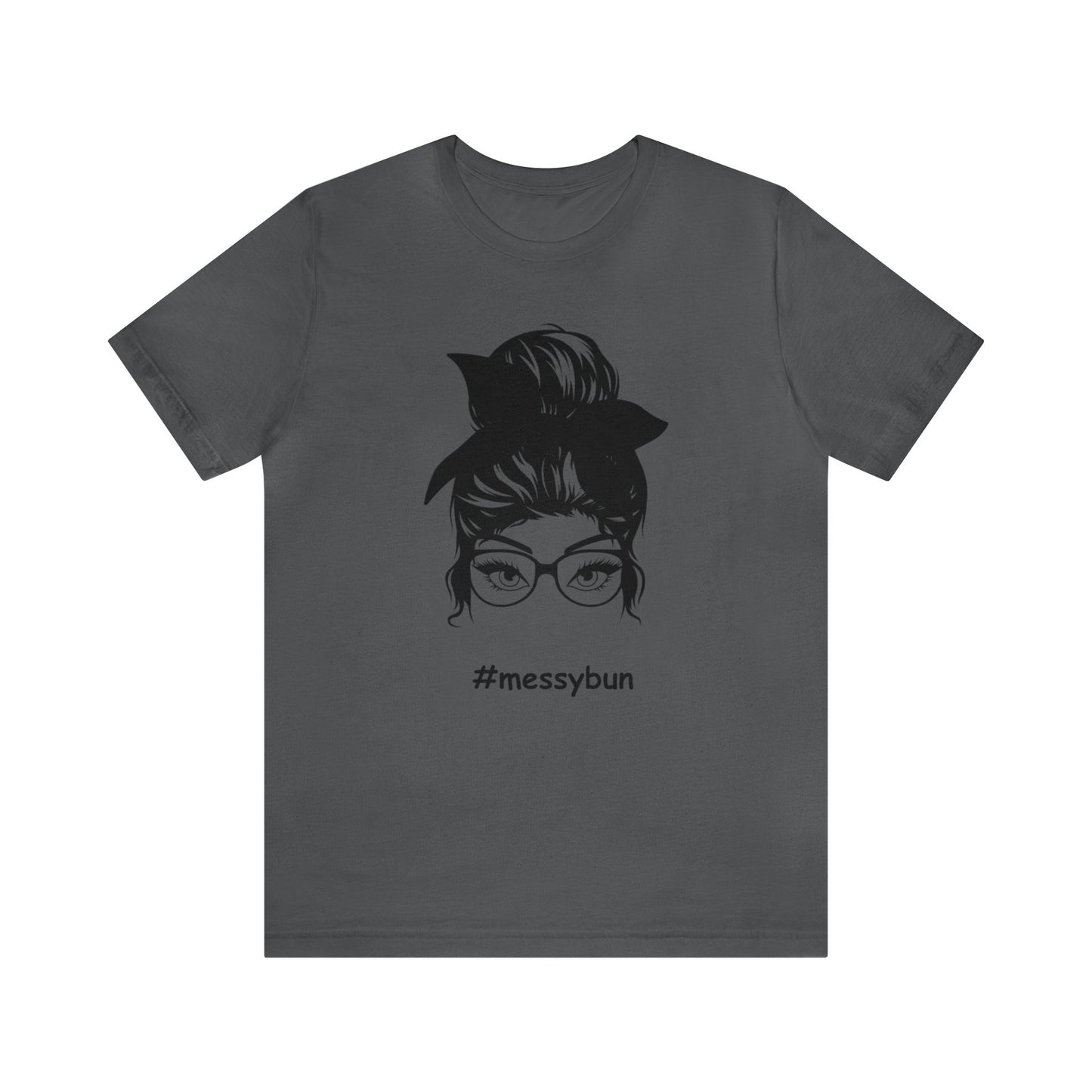 messybun w/glasses Unisex Jersey Tee