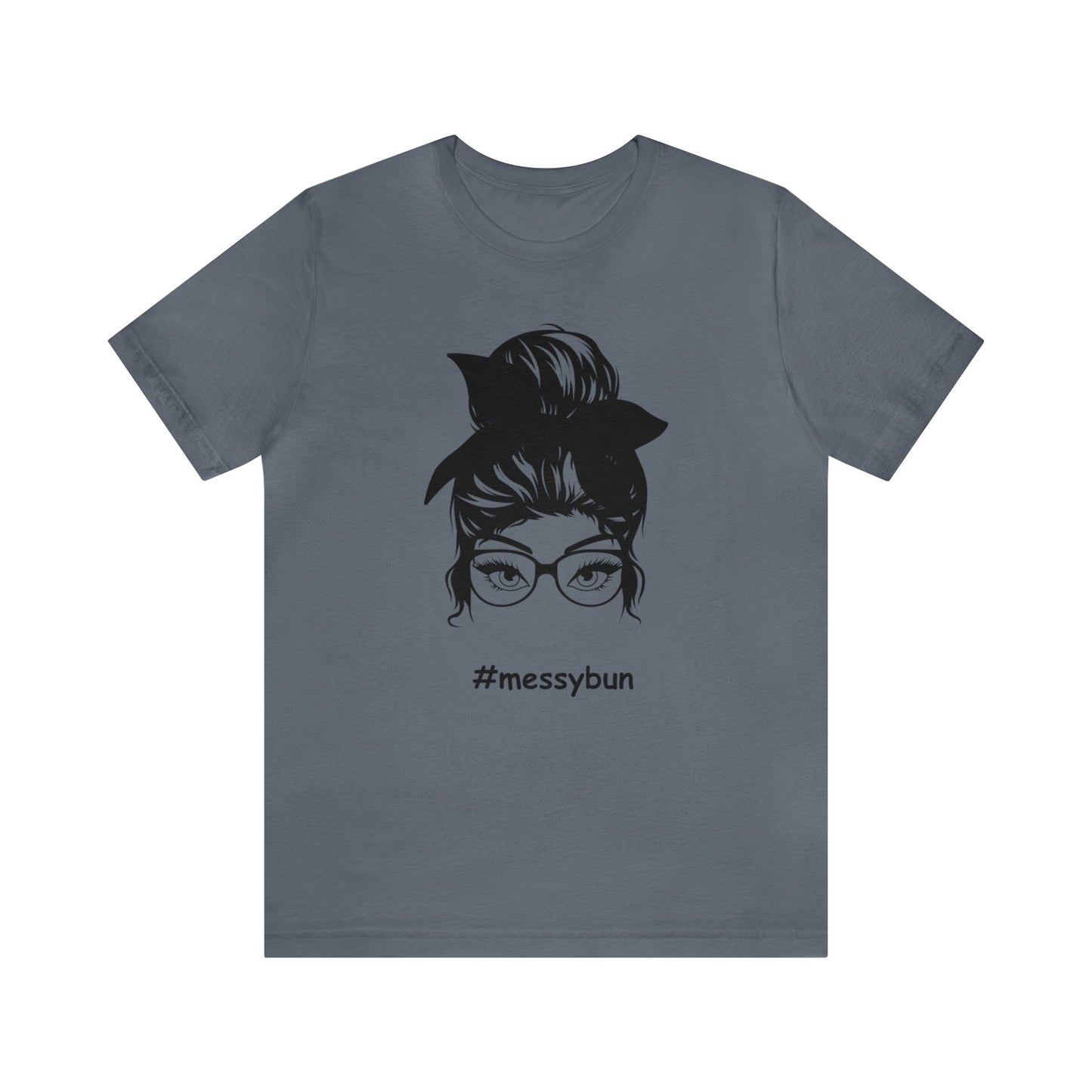messybun w/glasses Unisex Jersey Tee