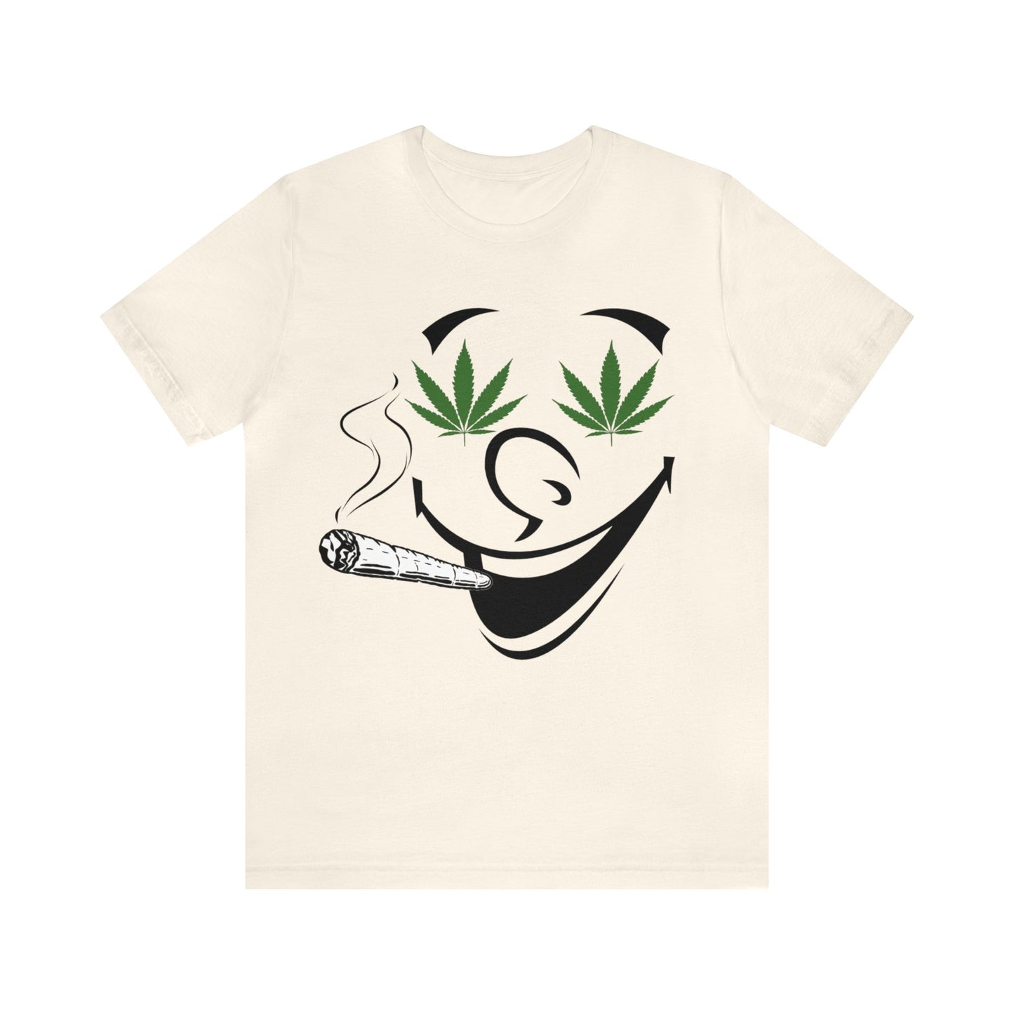 Smiling Smoking Cannibas Unisex Jersey Tee