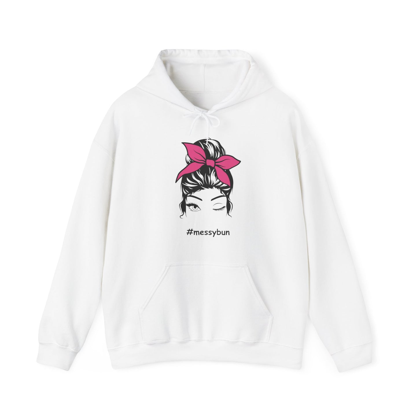 Messybun w/pink bow Blend™ Hooded Sweatshirt