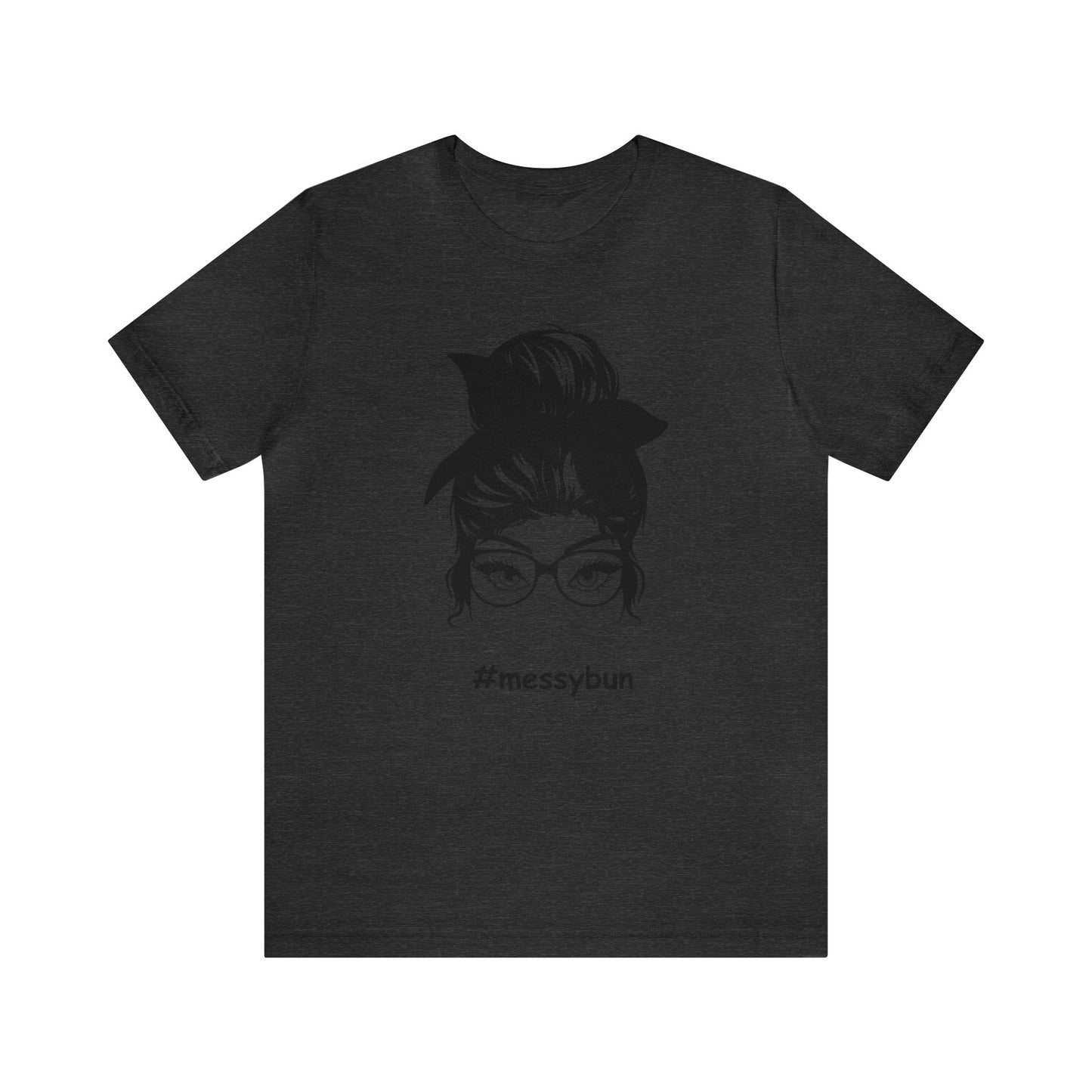 messybun w/glasses Unisex Jersey Tee