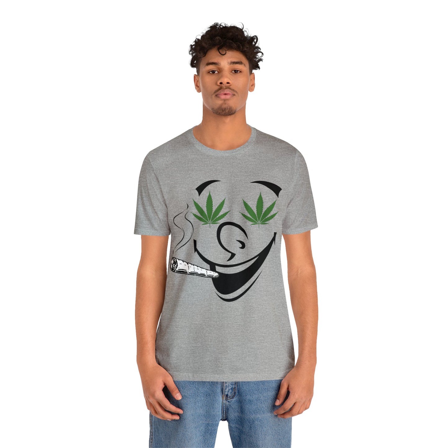 Smiling Smoking Cannibas Unisex Jersey Tee